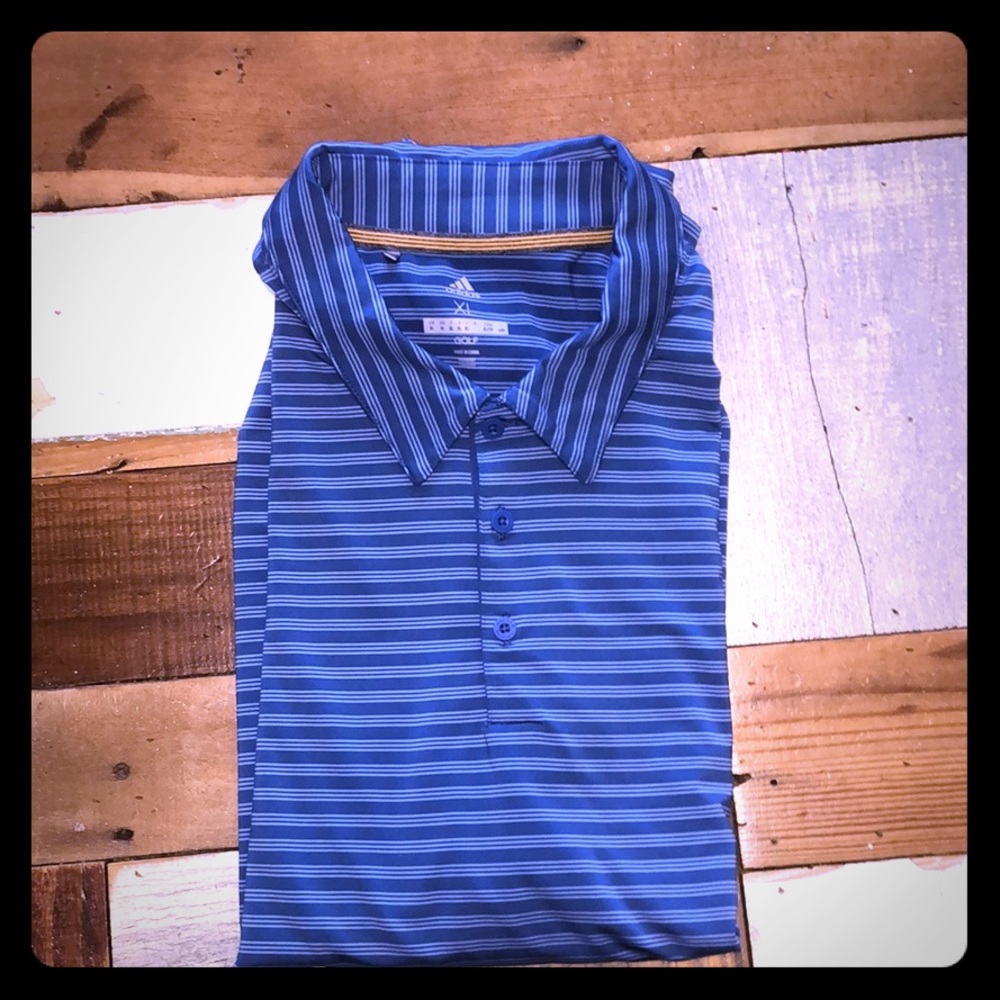 XL Adidas blue and gray golf shirt
